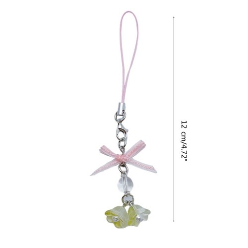 Bowknot Phone Charm Strap Keychain Keyring Lanyard String Flower Phone Chain - Zdjęcie 8 z 10