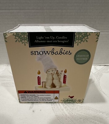 Dept 56 Snowbabies LIGHT EM UP, CANDLES Snowbaby Figurine 6014174 BRAND NEW 2024