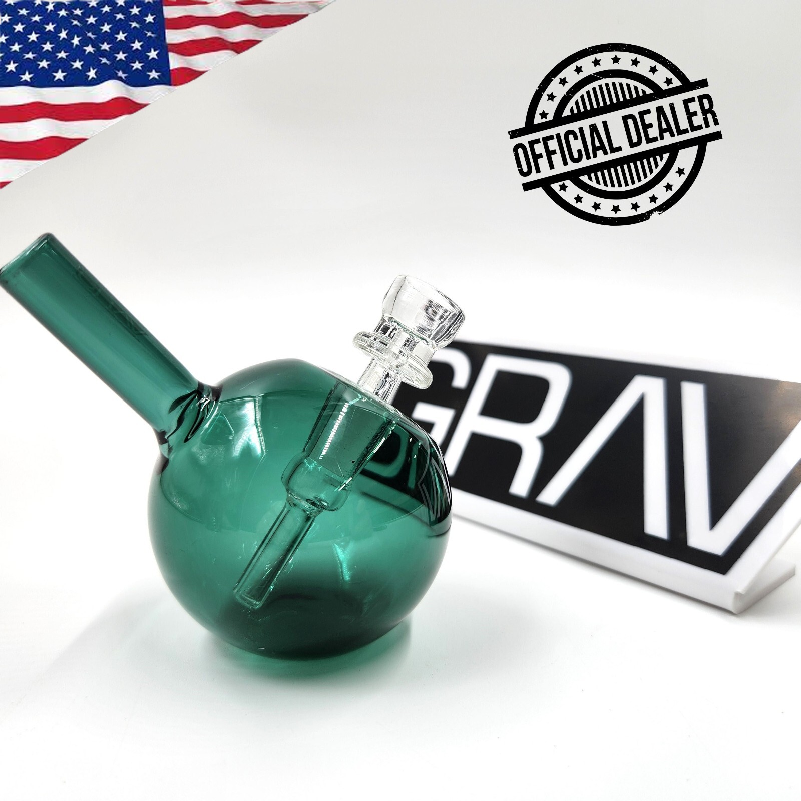 GRAV OFFICIAL DEALER Spherical Pocket Bubbler GREEN Bong Smoking Pipe Hookah