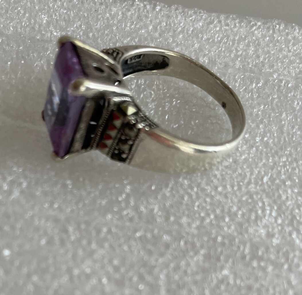 Size 9.5 Light Purple Rectangular Stone Fashion R… - image 4