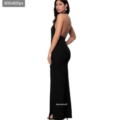 lucy in the sky Los Angeles black gown evenings dress size M