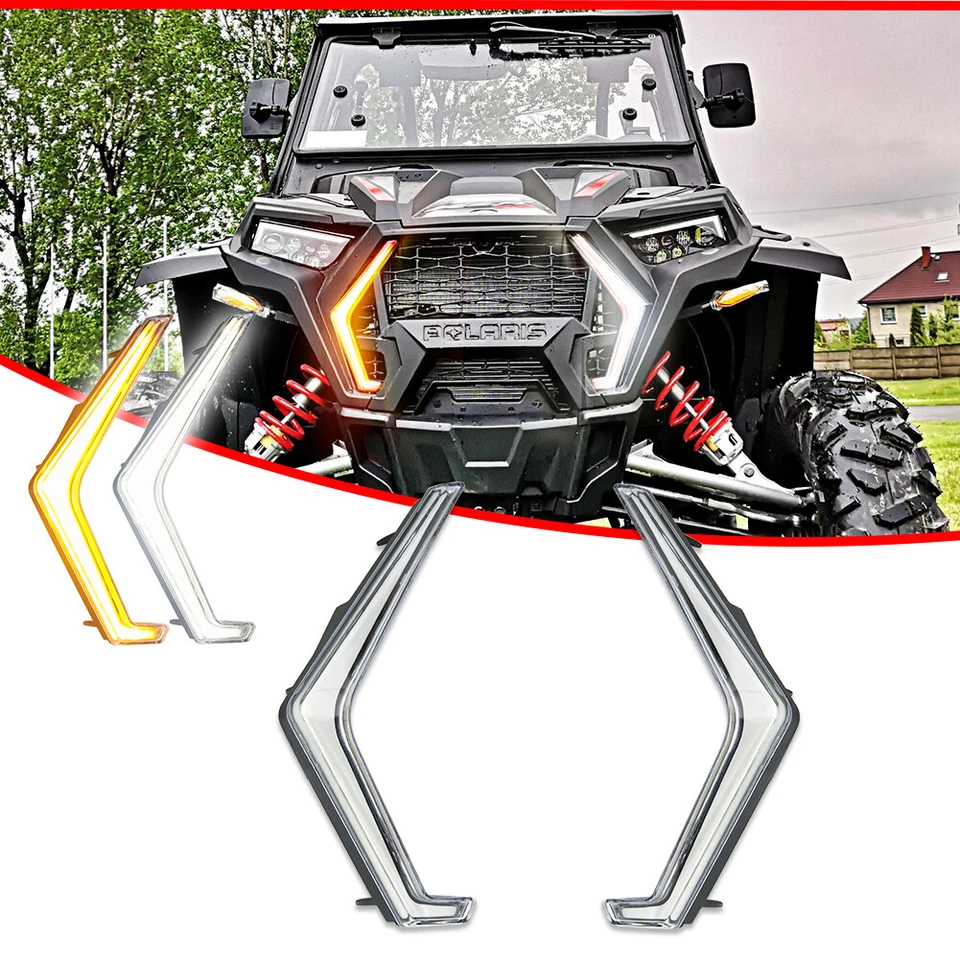 前口音方灯 DRL 和转向信号灯适用于 Polaris RZR XP 4 1000 19-23 — 第 2/4 张图片