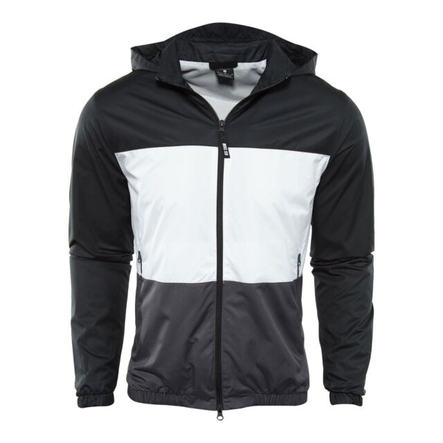 nike windbreaker womens black and white