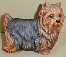 Shih Tzu Hollow Ceramic Figurine Handpainted Signed C. Emmons