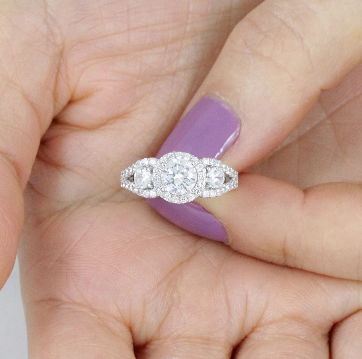 3 stone outlet cz engagement ring