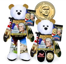 PRESIDENT 03 THOMAS JEFFERSON Presidential Golden Dollar Bear Lt Treasure A1 
