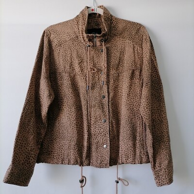 Rails Womens Brown Tennessee Tawny Spots Animal Print Basic Jacket Size Medium