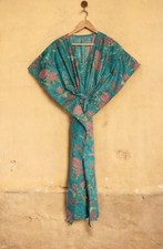 Indian 100 Cotton Long Beach Maxi Kaftan Dress One Size Cover up Caftan Kimono