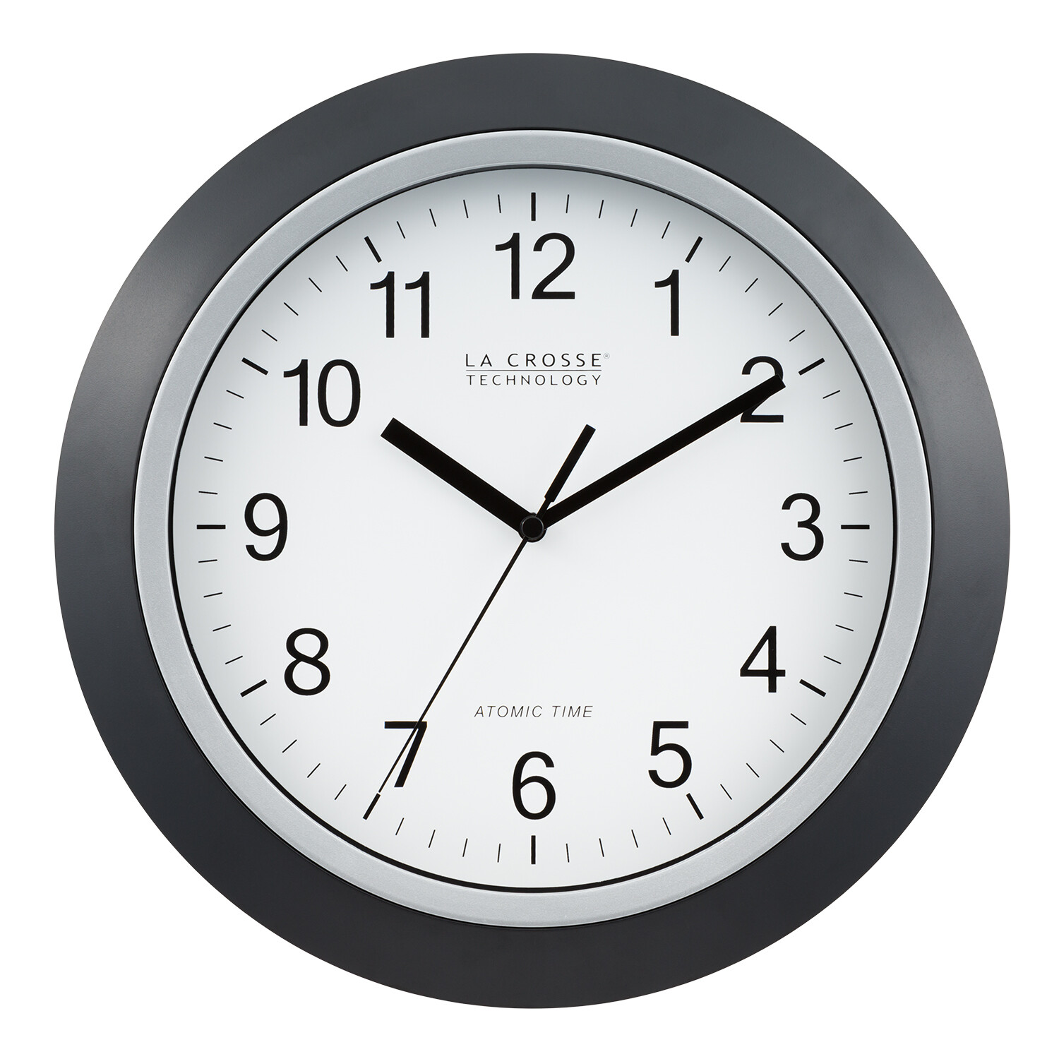 WT-3129B La Crosse Technology 12" Atomic Analog Wall Clock - Black Open Box
