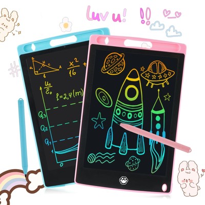 2 Pack LCD Writing Tablet Erasable Learning Drawing Doodle Board Toys