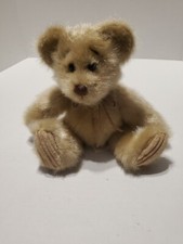 First  Main Light Brown Minky teddy bear  1402 plush neck bow ribbon