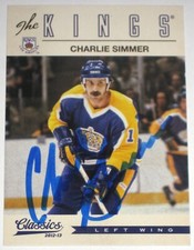 CHARLIE SIMMER SIGNED PANINI CLASSICS SIGNATURES KINGS CARD AUTOGRAPH AUTO!!