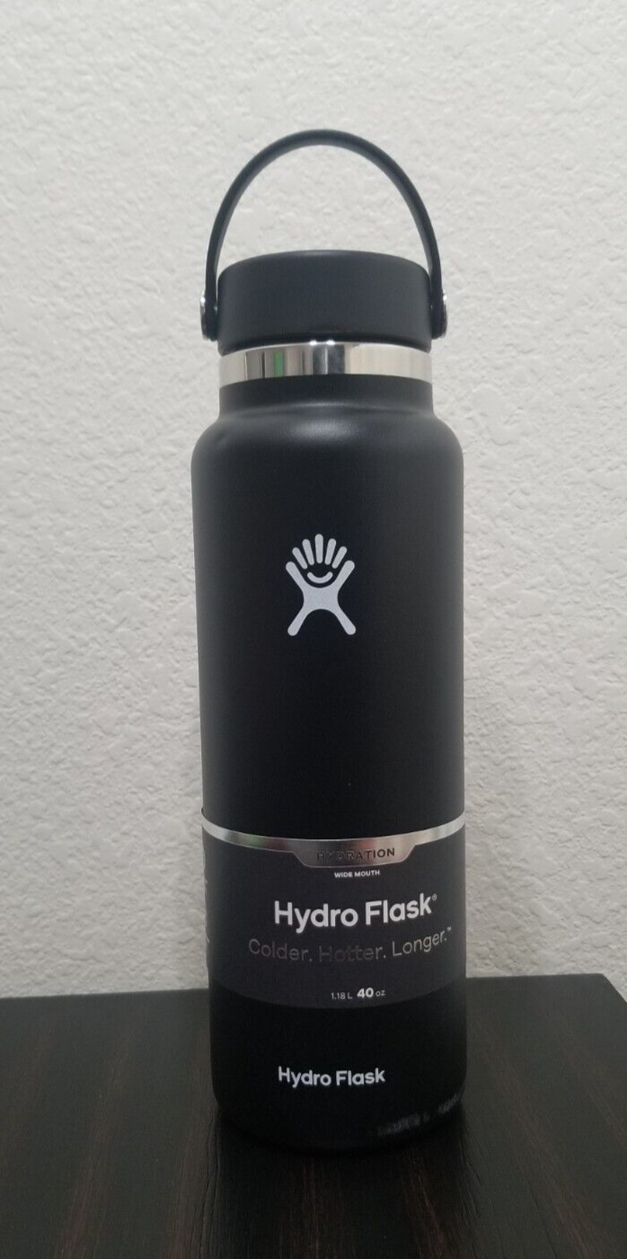 Новая ФЛЯЖКА HYDRA FLASK Black емкостью 40 унций большая бутылка для воды с широким горлышком НЕ содержащая БИСФЕНОЛА А 5290₽