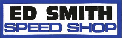 Sticker! Ed Smith Speed Shop - Black/Blue/White - BarryTs Garage