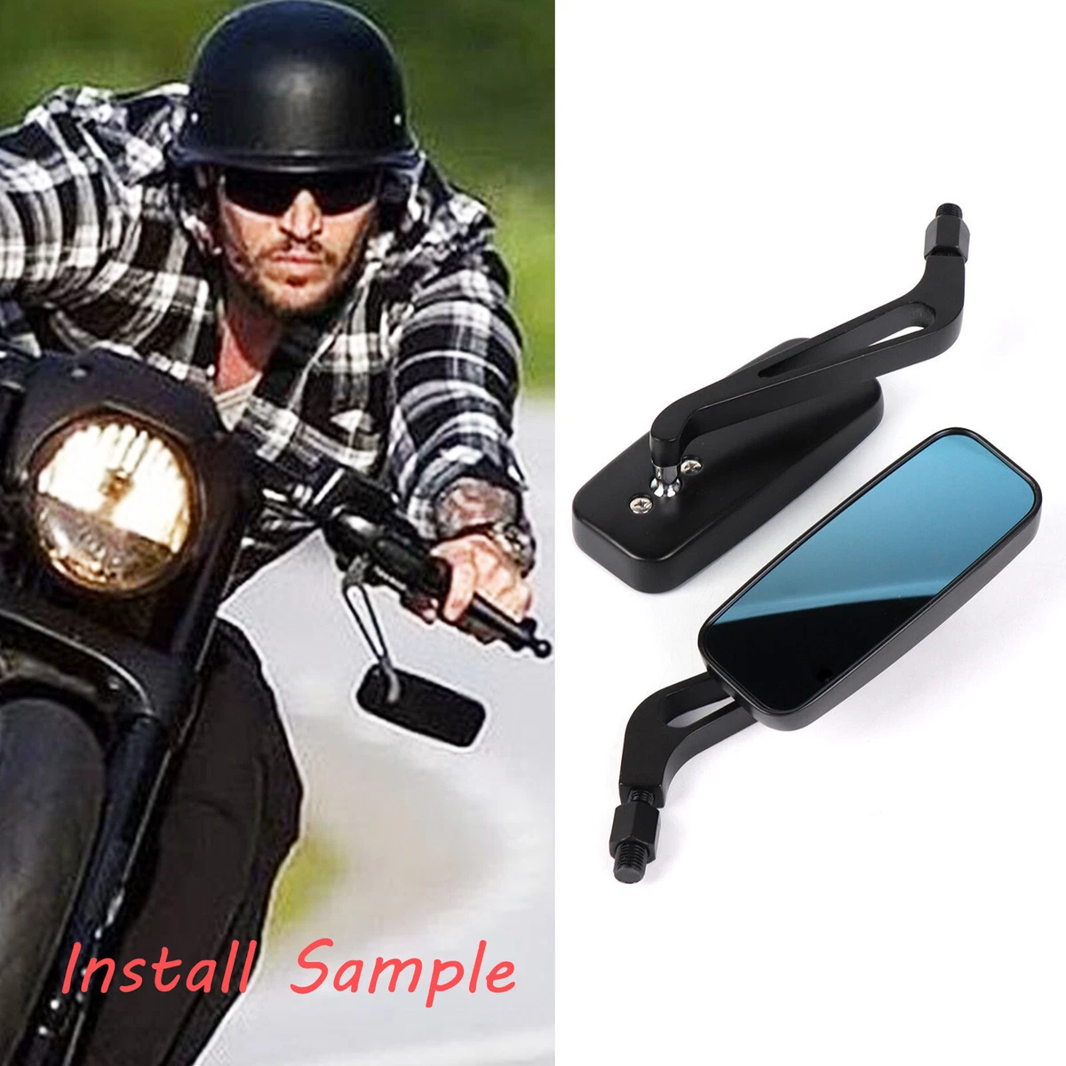 For Street Glide Harley Davidson Road Glide V Rod Rectangle Motorcycle Mirrors