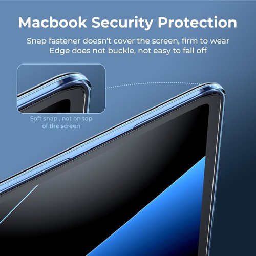 EooCoo Case for MacBook Air 13.6" M2 M3 M4 + Keyboard Cover + Screen Guard - Afbeelding 10 van 80