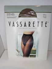 Vintage Vassarette Intimate Hosiery Floral Lace Hi-Cut Panty Small Beige 7590
