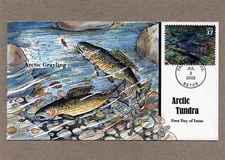 WWLF COLLINS FDC COVER ARCTIC TUNDRA  # 3802i  ARCTIC GRAYLING