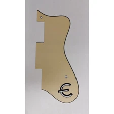 Parts Custom For US Epiphone Dot Guitar Pickguard & E Logo, Vintage yellow