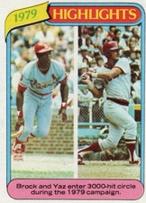 1980 Topps Baseball  Brock & Yaz 3000 Hits # 1 EX