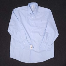 Brooks Brothers Stretch Oxford Button Up Shirt 17-33 Blue Non Iron Cotton New