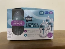 Tommee Tippee advanced Anti-Colic Baby Bottles, 9oz, slow flow, Pack of 3, New