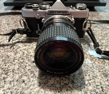 Olympus OM-1N SLR Film Camera w/ Tokina 28-85mm f3.5-4.5 Macro Lens Case- READ