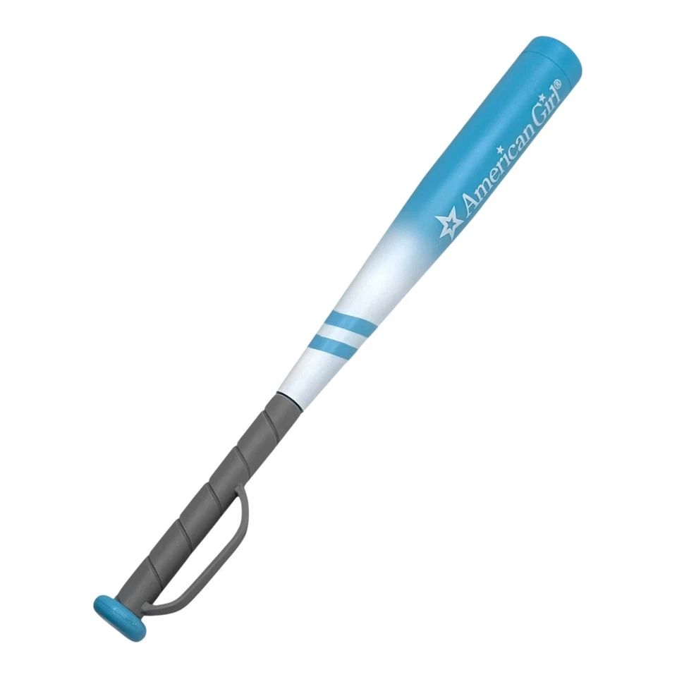 Muñeca bate de béisbol de softbol American Girl equipo deportivo azul blanco gris mango 8,2" Foto 2 de 4