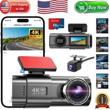 4K Dash Camera - Night Vision, G-Sensor  24/7 Parking Monitoring