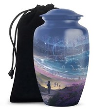 Beach Memorial Funeral Urn 10 Inch for Male Ashes Cremation Burial Container