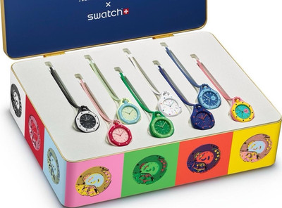 Swatch Unisex Quarz Armbanduhr-Set, analog mehrfarbig, Original-Box