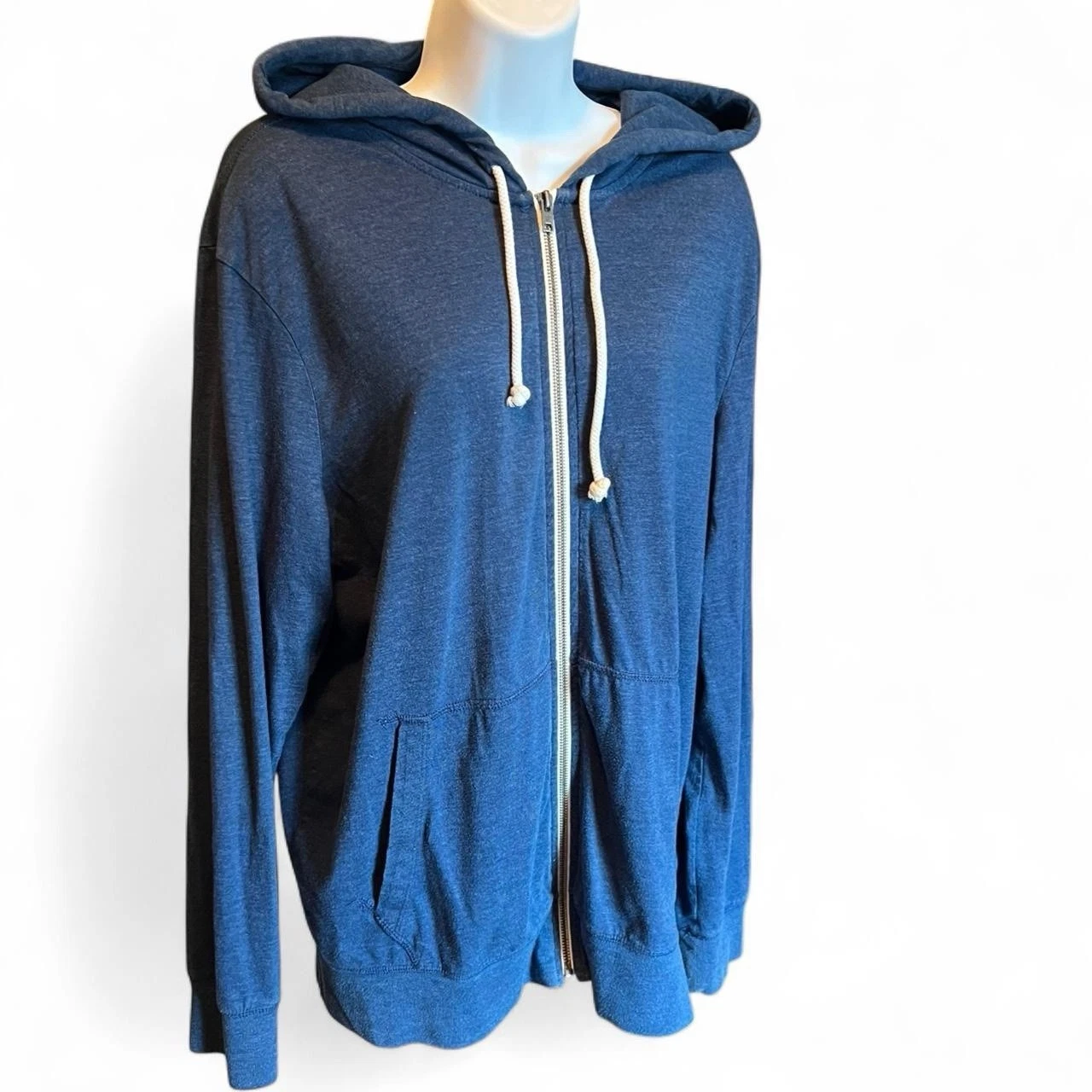 American Eagle Outfitters AE Legend Full Zip Hoodie Blue Athletic Men's Size L