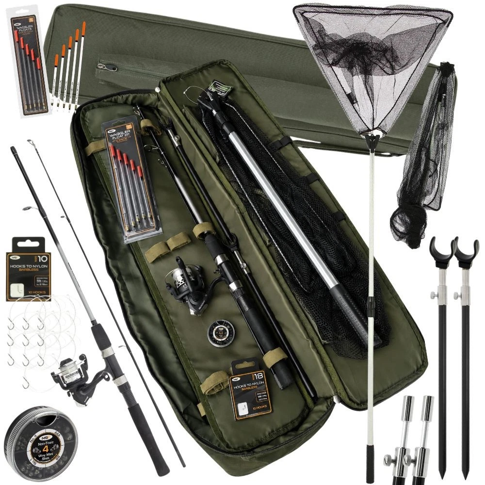 ebay uk fishing accessories Tackle Set by Fishing Rod Reel Combo, Rod and Reel Carp Fishing Equipment, Includes 3 Rods, 3 Reels, 12.0 Feet Graphite, Black Silver, for Buying Fishing Gear from eBay
