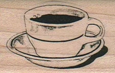 Cup Of Coffee 1 1/4 x 1 3/4" Mounted Rubber Stamp, Food and Drink Stamp