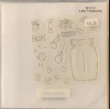 CTMH Little Treasures Mason Jar Candy Bugs Fish My Acrylix Stamp Set