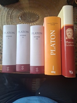 Platon, Sämtliche Werke, 3 Bände,+ Biographie, + Lexikon