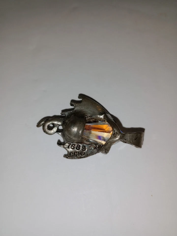 Collar colgante de peltre dragón con joyas de fantasía de cristal Foto 3 de 4