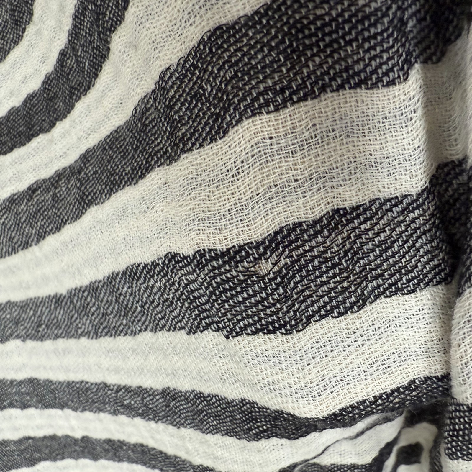 Tory Burch Striped Scarf Womens Black Multi Wool Fringe Edges One Size NWT thumbnail 9