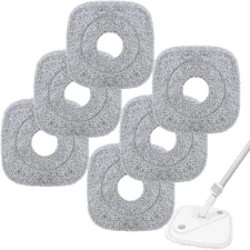 6-Pack Square Mop Replacement Pads for True and Tidy 9x9 Inch Microfiber Refills