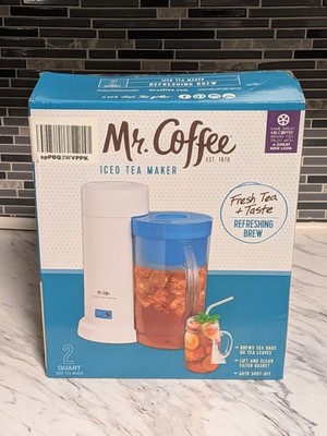 NEW OPEN BOX Mr. Coffee Iced Tea / Coffee Maker 2 Quart 2QT Pitcher Blue TM1