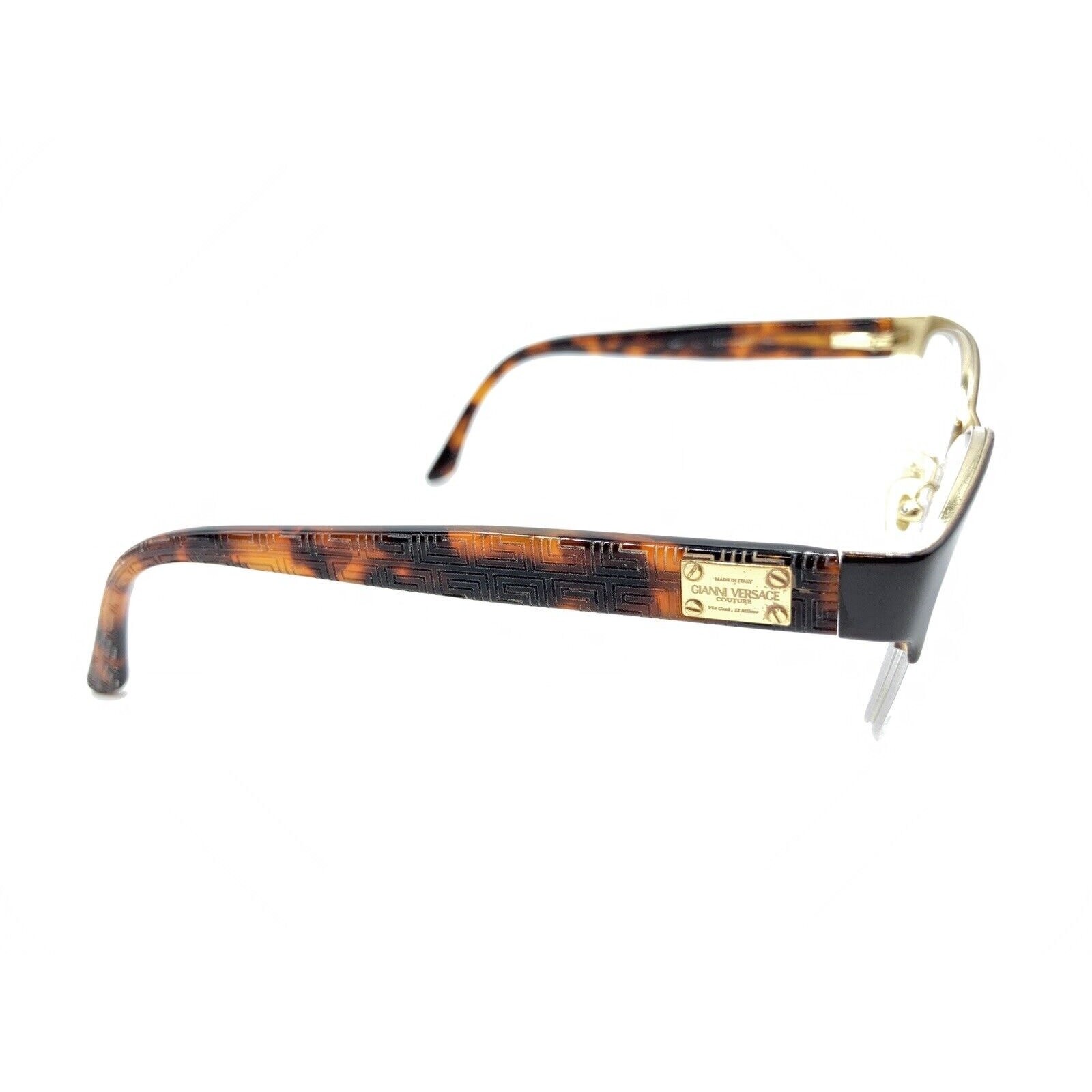 Versace 1222 1344 Dark Brown Tortoise Half Rim Eyeglasses Frames 53-17 140 Italy thumbnail 4