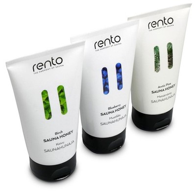 3er Set Rento Saunahonig-Creme Blueberry + Pine + Birch Peeling aus Finnland