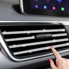 Bling Car Vent Outlet Trim - 10Pcs Rhinestone Air Conditioner Multicolor 