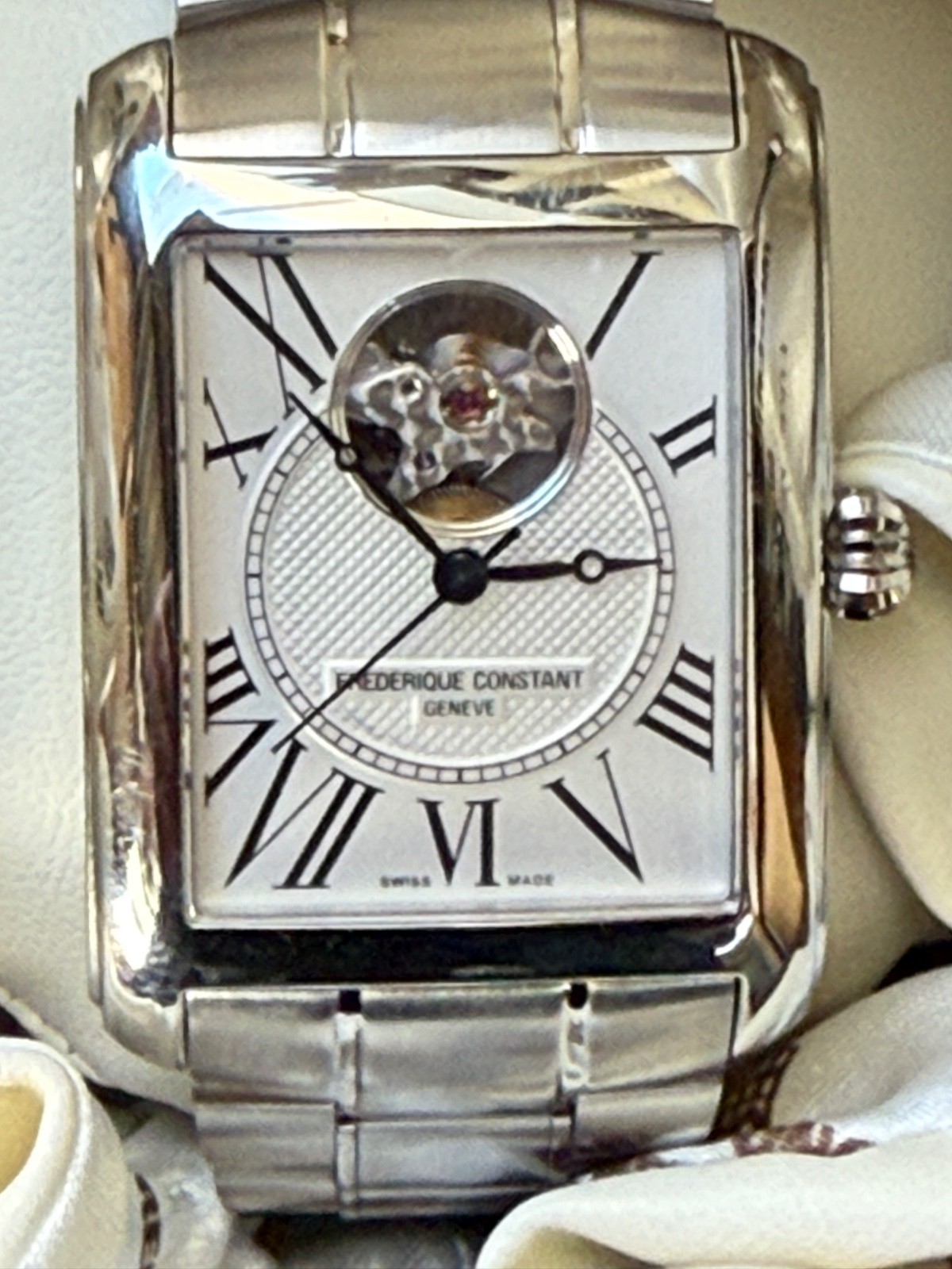 FREDERIQUE Constant Classics Silver Men's Watch FC-310MC4S36B Carree Heart Beat