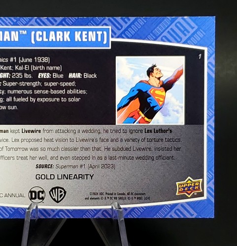 Superman /88 SSP 2023-24 Upper Deck DC Annual Gold Linearity Holofoil - Picture 11 of 16