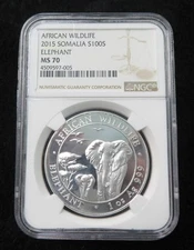 2015 Somalia African Wildlife 100 Shillings NGC Graded MS70