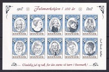 Denmark Child Portrait (10 stk Self-adhesive Sheet) Christmas Seal Booklet 2012