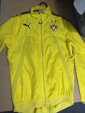 Borussia Dortmund BVB Puma Jacket Mens Small Yellow Full Zip Windbreaker