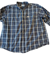 Vintage Carhartt Men's Long Sleeve Button-Up Shirt, Blue Plaid Size 2XL