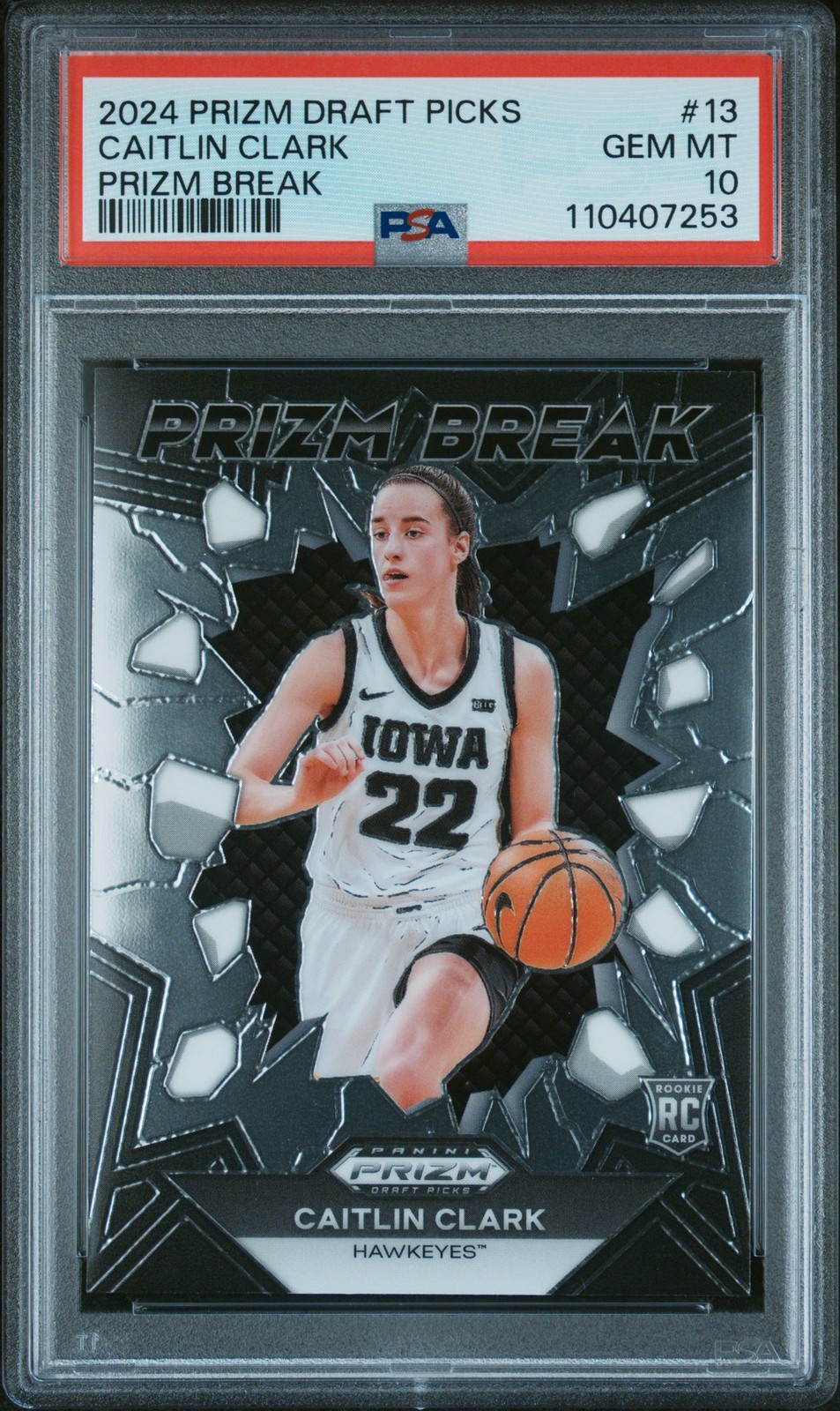 2024 PANINI PRIZM DRAFT PICKS PRIZM BREAK #13 CAITLIN CLARK PSA 10